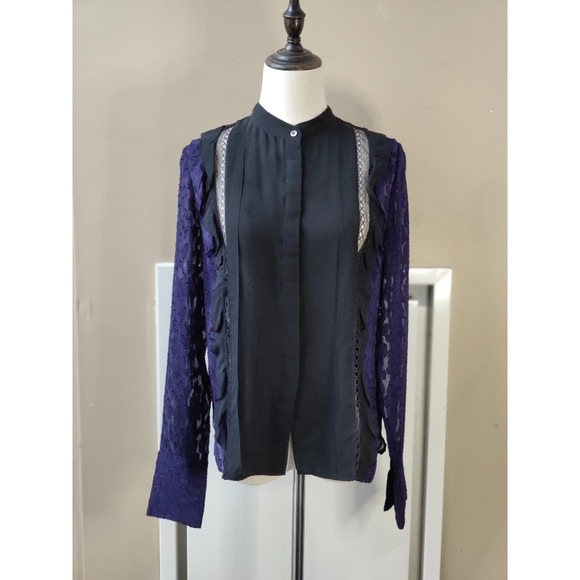 3.1 Phillip Lim Multiple lace see through blouse - Picture 2 of 9